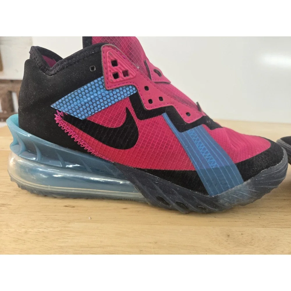 Nike Lebron XVIII Low Fireberry 'Neon Nights' Sneakers‎ Size 3.5 Shoes No Laces